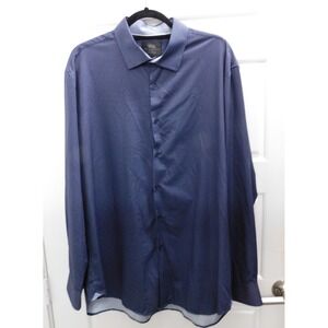 WRK Work Rest Karma Button Down 4 Way Stretch Blue Polka Dot Men's sz 18
